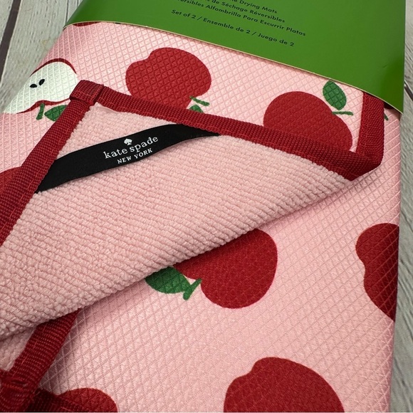 NWT Kate Spade  Apple Kitchen Towels and drying mat set countryside coquette - Picture 5 of 6